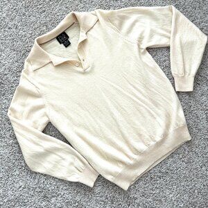 Jos A. Bank Unisex Sweater - Pullover -Polo Style - Long Sleeve - Wool - Size M